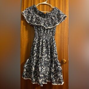 Eva Mendes for New York & Company Strapless Navy Floral Dress